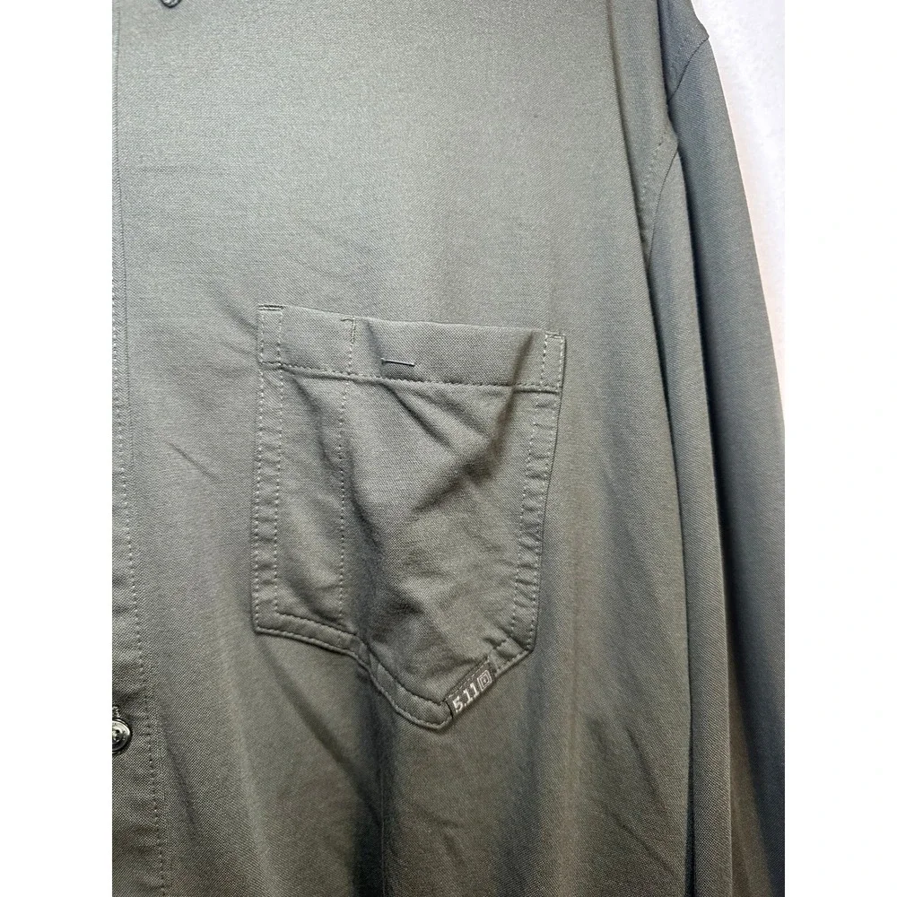 5.11 Tactical Mens 2XL Olive Green Button Down Long Sleeve Shirt‎ 7710161-186